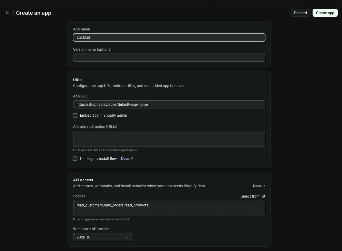 Create the app