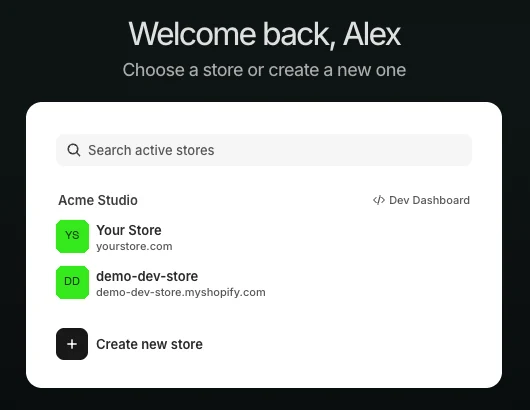 Choose the store